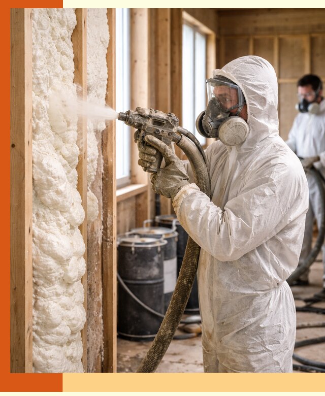 Утепление каркасного дома пенополиуретаном в Выборге