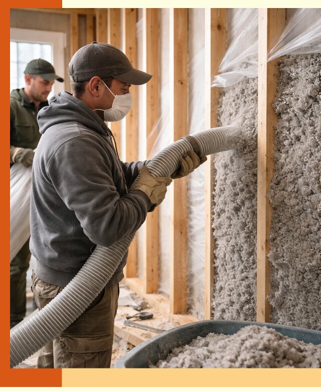 Утепление каркасного дома эковатой в Выборге — качественно и надолго