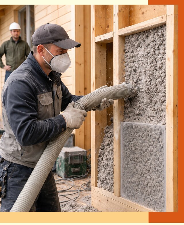 Утепление дома из бруса эковатой в Выборге от 1891 руб/м2 | ТепломастерВбр