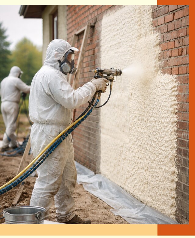 Утепление кирпичного дома ППУ в Выборге под ключ от 6644 руб. | ТепломастерВбр