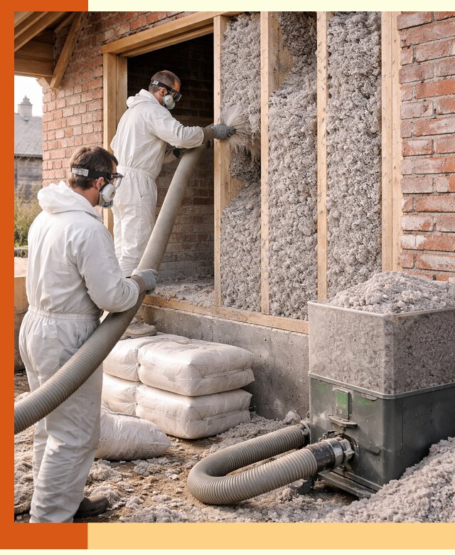 Утепление кирпичного дома эковатой в Выборге