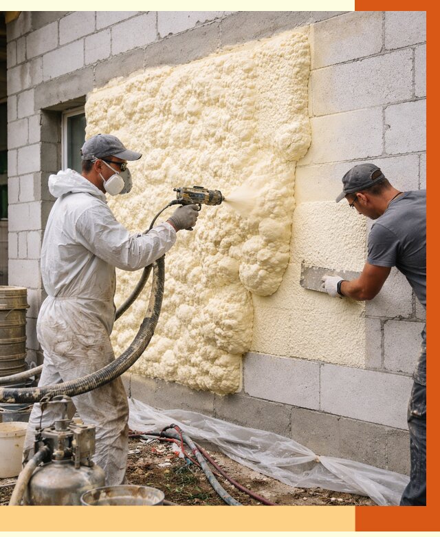 Утепление дома из газобетона ППУ в Выборге от 4906 руб./м² под ключ | ТепломастерВбр