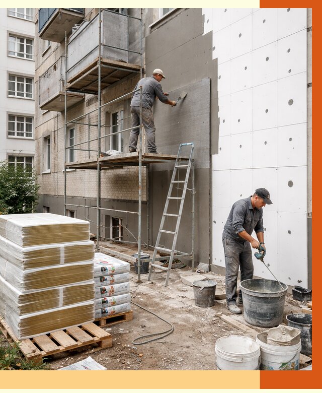 Утепление квартиры снаружи в Выборге от 6286 руб/м2 под ключ | ТепломастерВбр