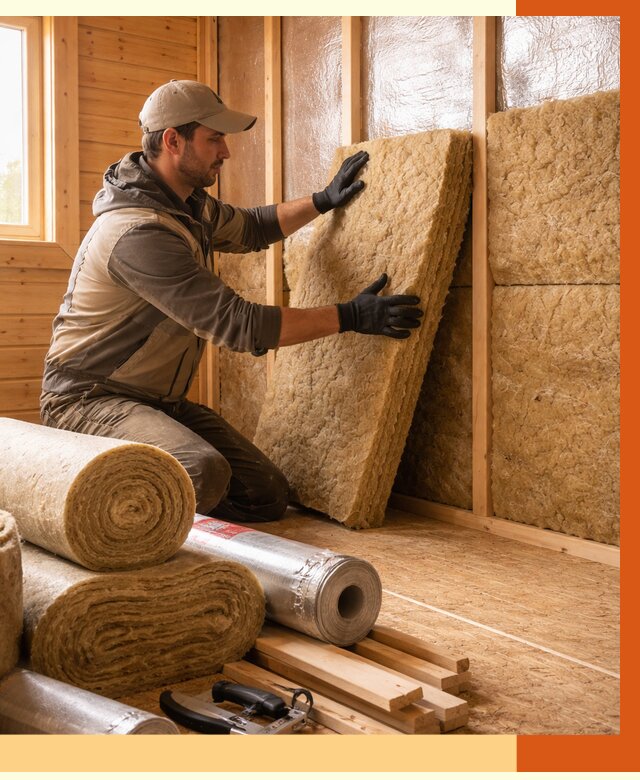 Утепление бани в Выборге под ключ от 4599 руб./м2 — утеплить потолок, пол и стены | ТепломастерВбр