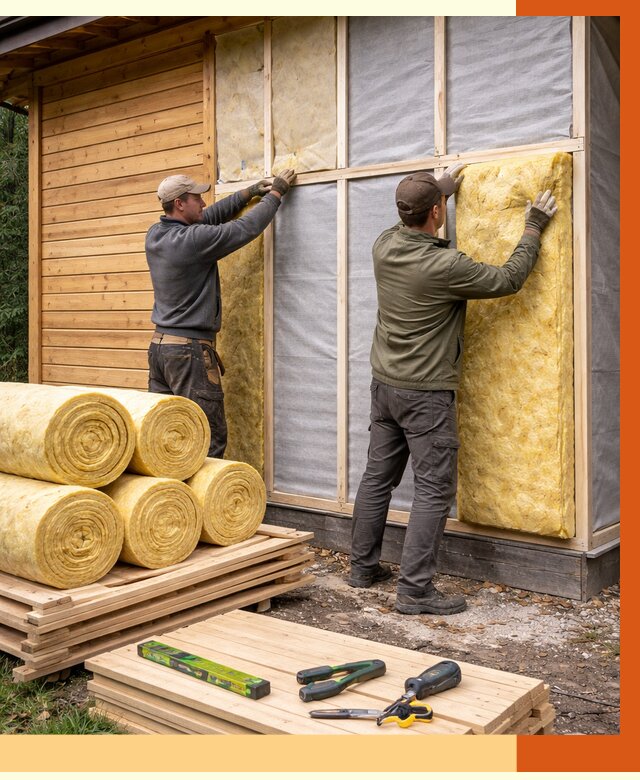 Утепление бани снаружи в Выборге от 86879 руб. под ключ | ТепломастерВбр