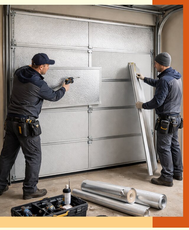 Утепление гаражных ворот в Выборге от 8023 руб/м2 — надежно и быстро | ТепломастерВбр