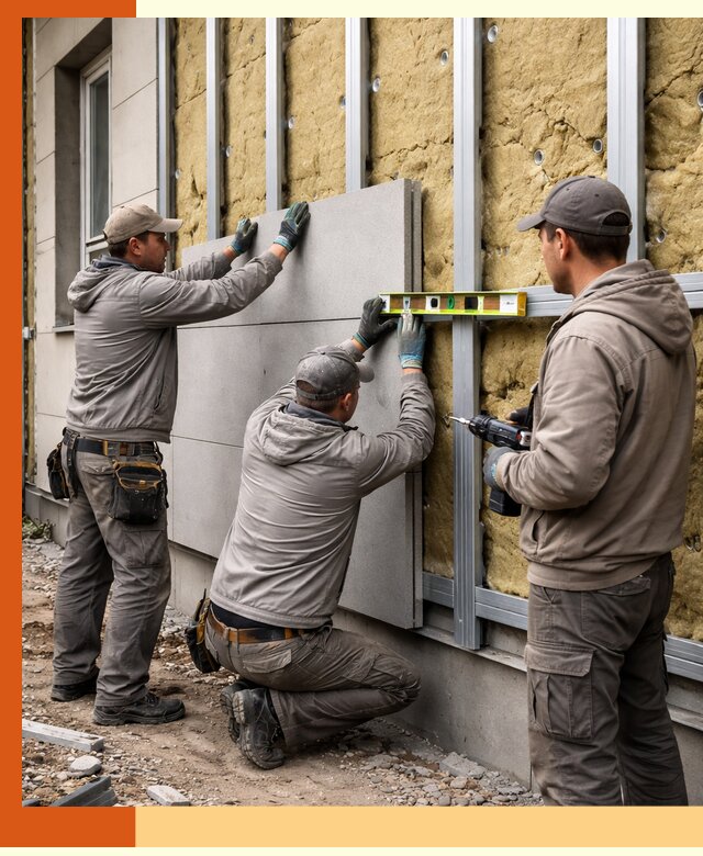 Утепление вентилируемого фасада под ключ в Выборге