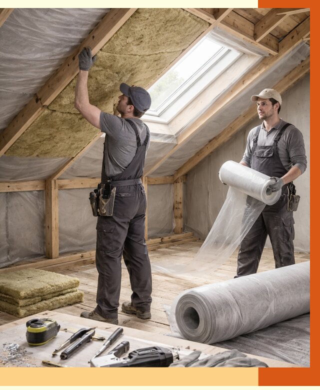 Утепление крыши изнутри мансарды в Выборге от 4293 руб./м² | ТепломастерВбр