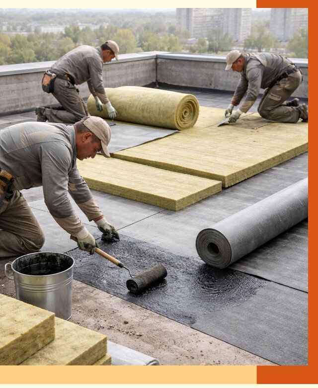 Утепление плоской крыши в Выборге от 7359 руб./м2 под ключ | ТепломастерВбр