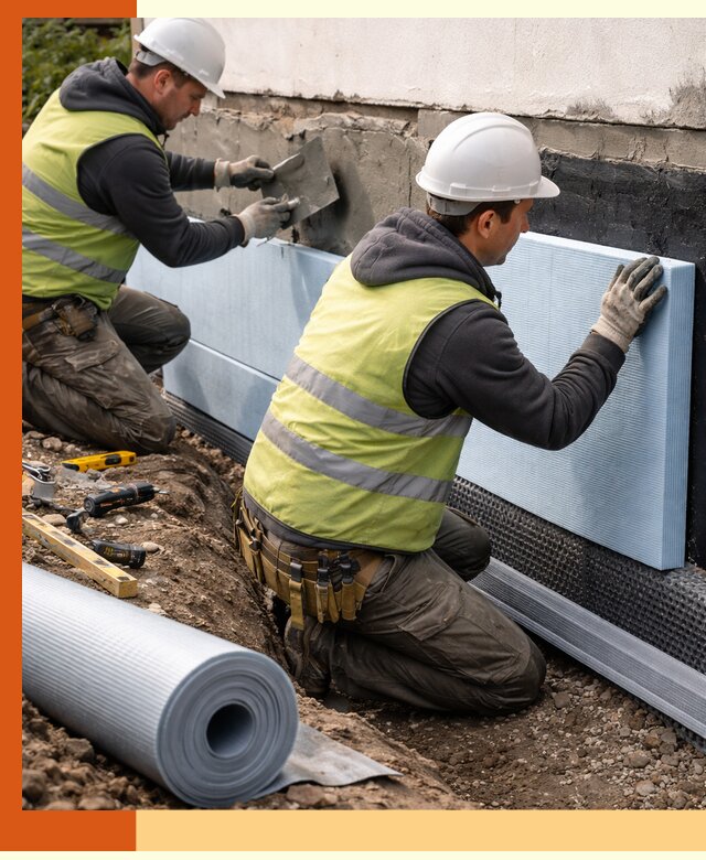 Утепление фундамента снаружи в Выборге — профессиональная теплоизоляция