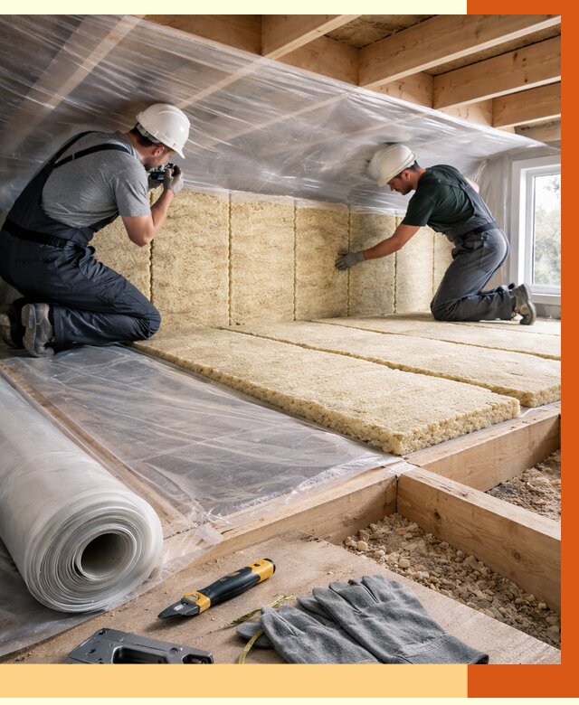 Утепление перекрытий в Выборге от 2913 руб/м2 — утепление межэтажных и чердачных | ТепломастерВбр