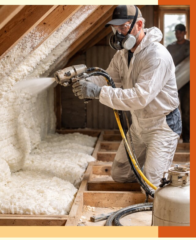 Утепление чердака ППУ в Выборге от 8811 руб./м2 — услуга под ключ | ТепломастерВбр