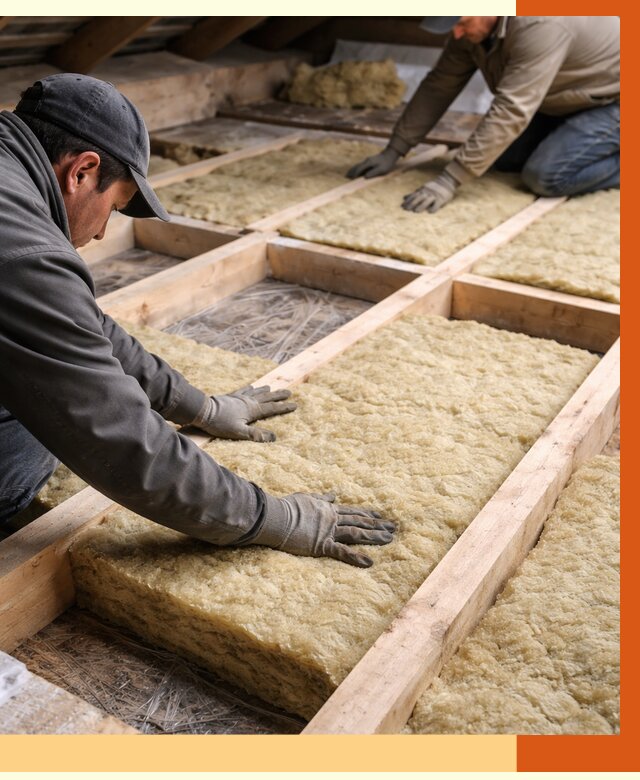 Утепление чердака минватой в Выборге от 3577 руб/м2 под ключ | ТепломастерВбр