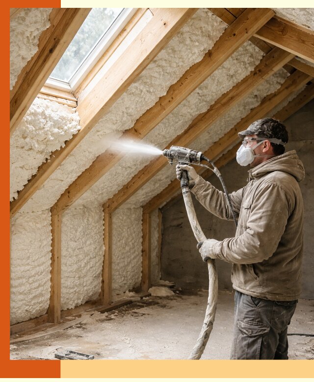 Утепление мансарды ППУ в Выборге быстро и надежно