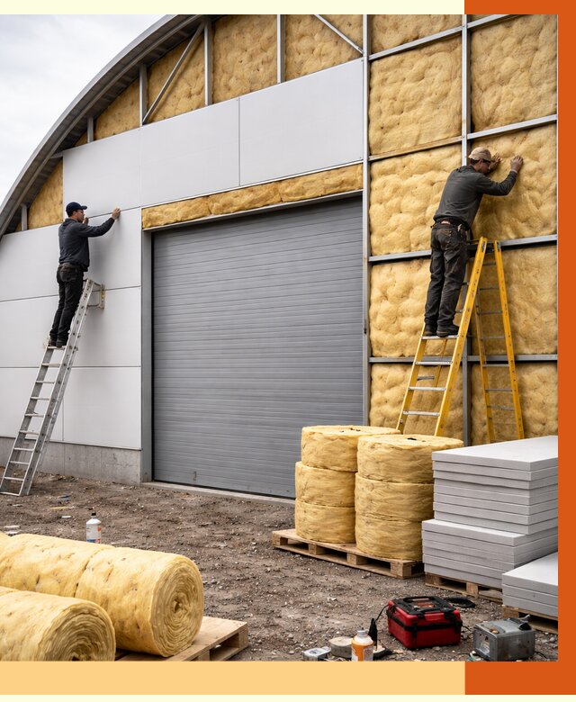 Утепление ангара пенополиуретаном в Выборге от 7359 руб./м² — комплекс от ТепломастерВбр