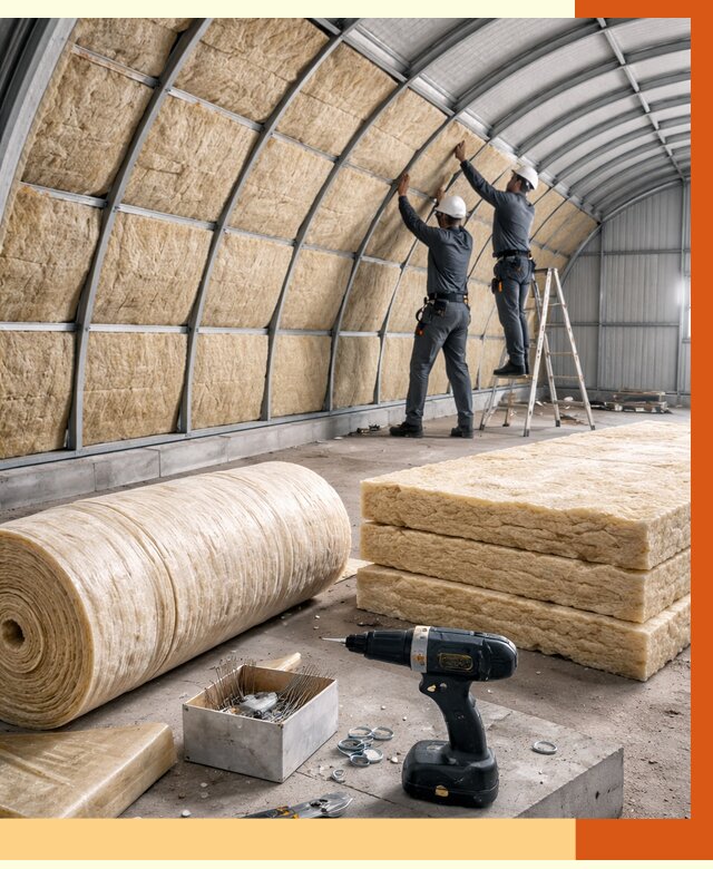 Утепление арочного ангара в Выборге от 3271 руб./м2 под ключ | ТепломастерВбр