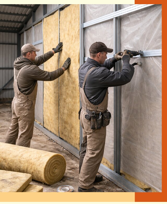 Утепление металлического ангара в Выборге от 4855 руб/м2 — услуги под ключ | ТепломастерВбр