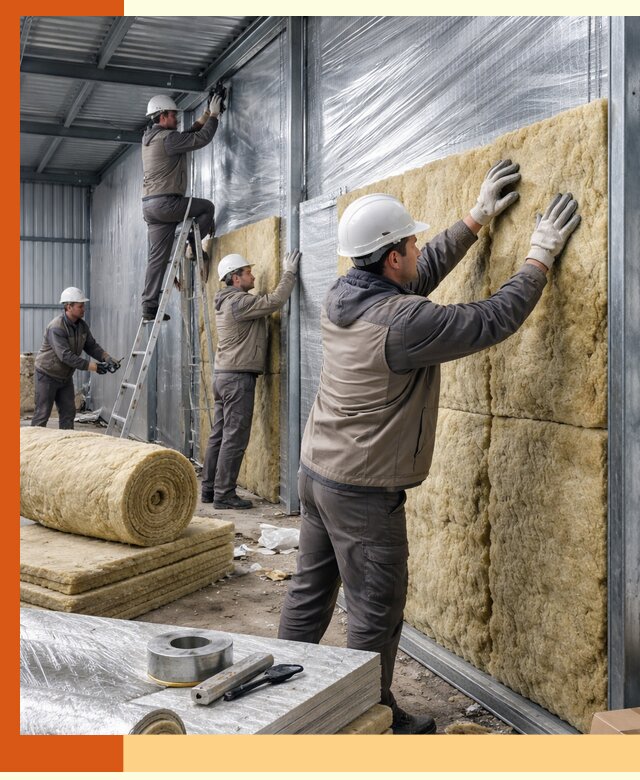 Утепление металлического склада в Выборге: теплоизоляция и герметизация