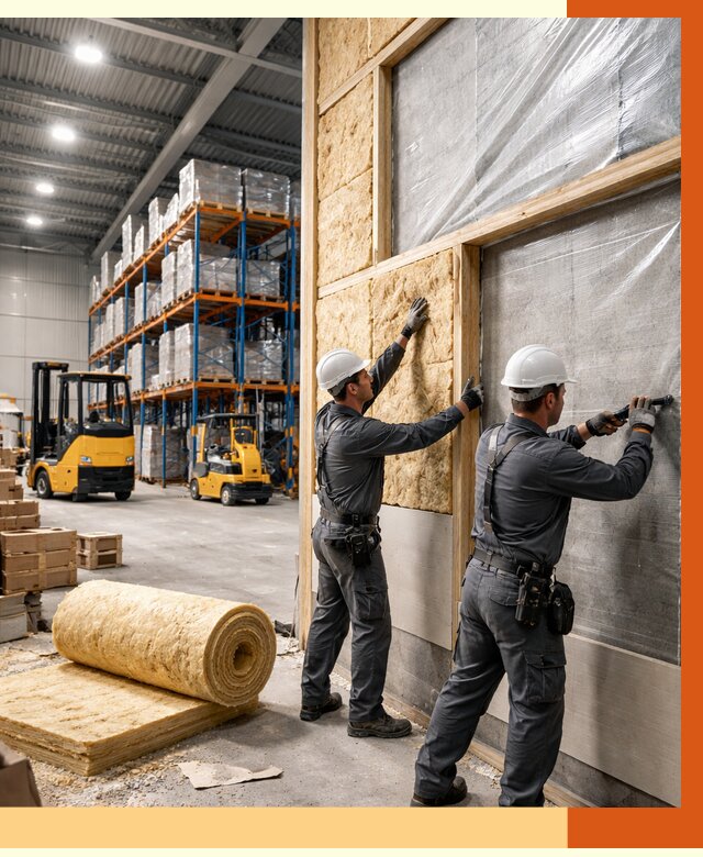 Утепление склада с техникой в Выборге от 4293 руб./м2 — комплексно под ключ | ТепломастерВбр