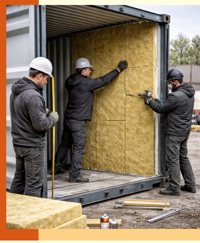 Утепление морского контейнера в Выборге: надежная теплоизоляция и защита