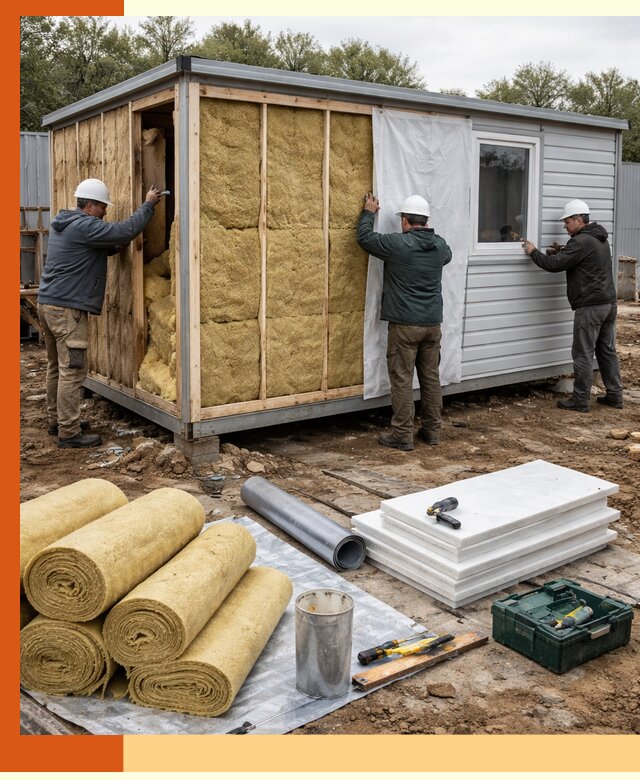 Утепление строительной бытовки под ключ в Выборге для любых условий