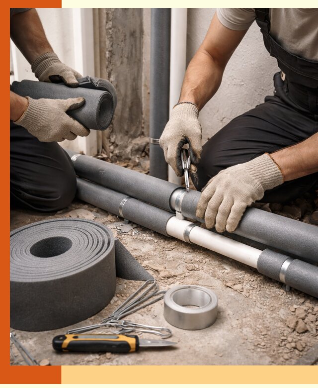 Утепление труб водоснабжения в Выборге — монтаж и защита сети