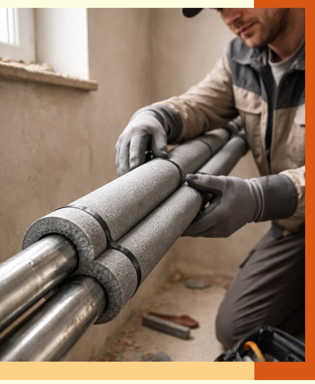 Утепление труб отопления в Выборге от 2913 руб. за м² — услуги под ключ | ТепломастерВбр