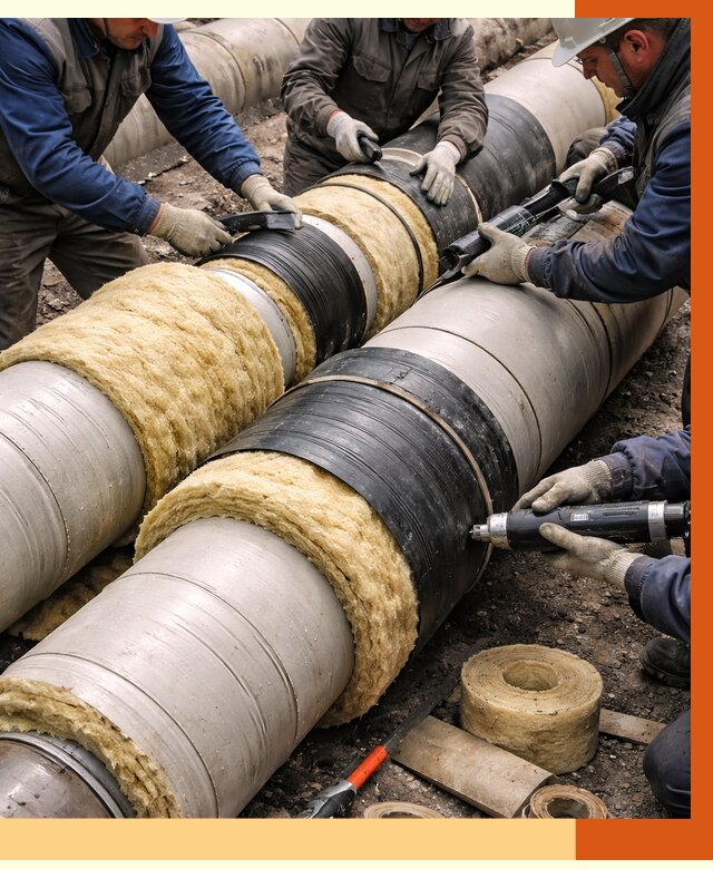 Утепление трубопровода в Выборге под ключ от 1891 руб. — надежно и выгодно | ТепломастерВбр