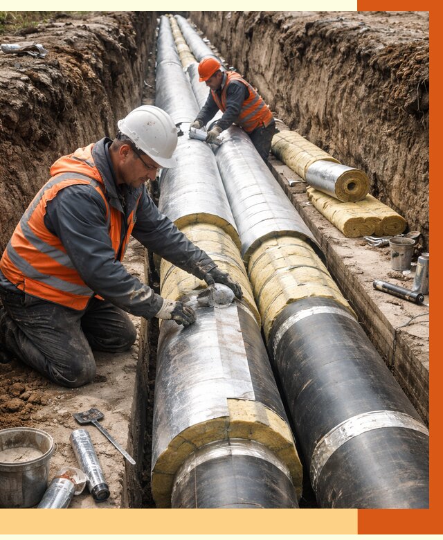 Утепление теплотрассы в Выборге от 4599 руб./м2 — ппу и комплексная изоляция | ТепломастерВбр