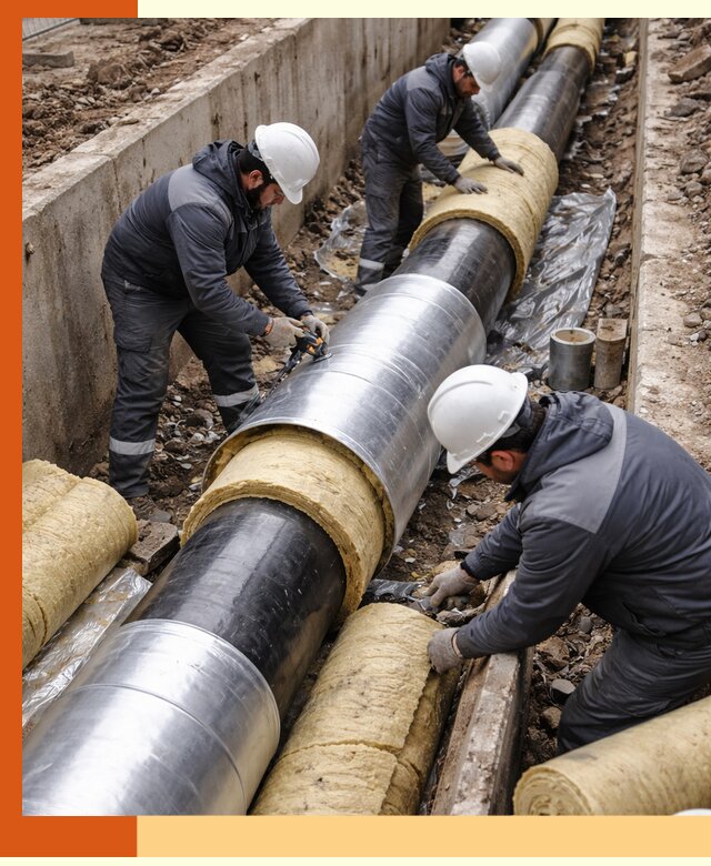 Утепление теплотрассы в Выборге: утеплительные работы и материалы