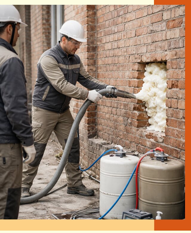 Заливка ППУ в пустоты кирпичной стены в Выборге от 2811 руб. | ТепломастерВбр