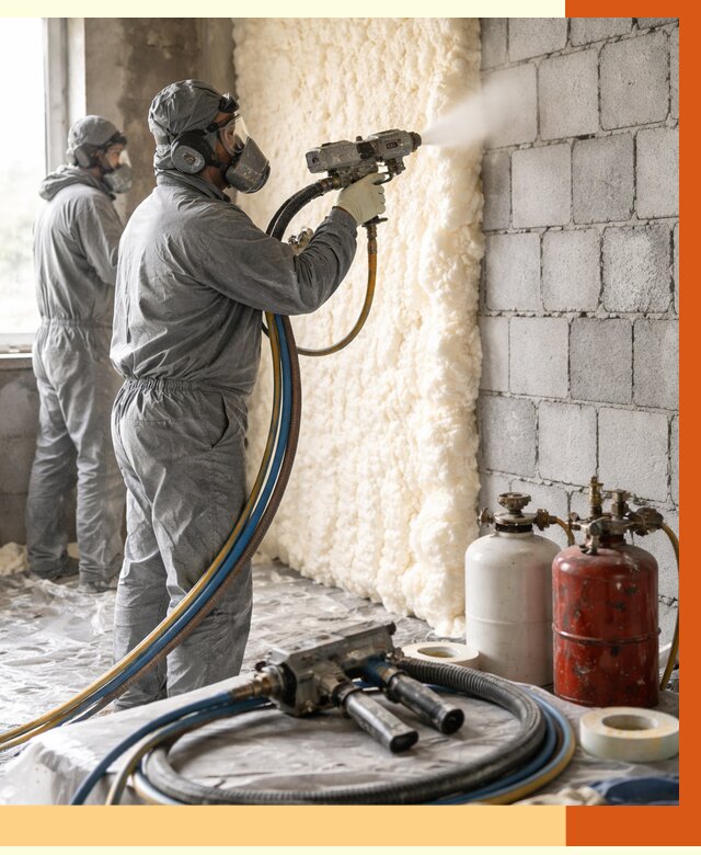 Утепление блочной стены ППУ в Выборге от 4344 руб./м² — ТепломастерВбр