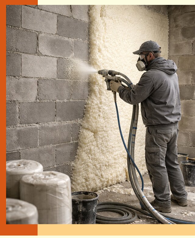 Утепление блочной стены ППУ в Выборге качественно и надёжно