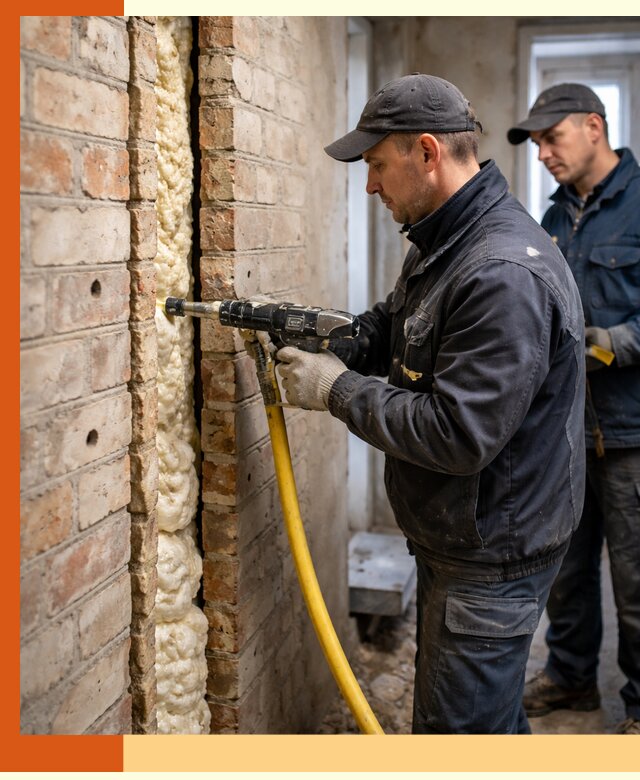 Межстеновое утепление пенополиуретаном в Выборге