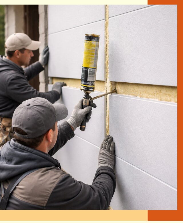 Утепление сэндвич панелей ППУ в Выборге от 4293 руб. за м2 | ТепломастерВбр