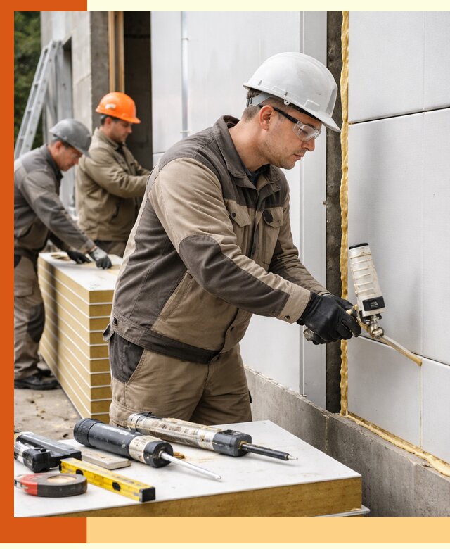 Утепление сэндвич-панелей пенополиуретаном в Выборге