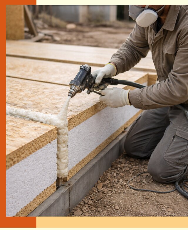 Утепление СИП-панелей пенополиуретаном (ППУ) в Выборге