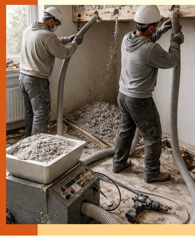 Заполнение пустот перекрытий пеной и наполнителями в Выборге