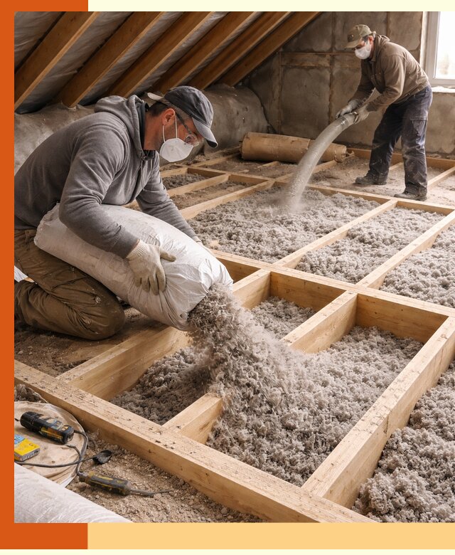 Заполнение полостей чердачного перекрытия в Выборге качественно и надёжно