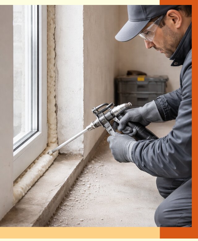 Герметизация стыков ППУ в Выборге от 1686 руб. за м2 — утепление примыканий под ключ | ТепломастерВбр