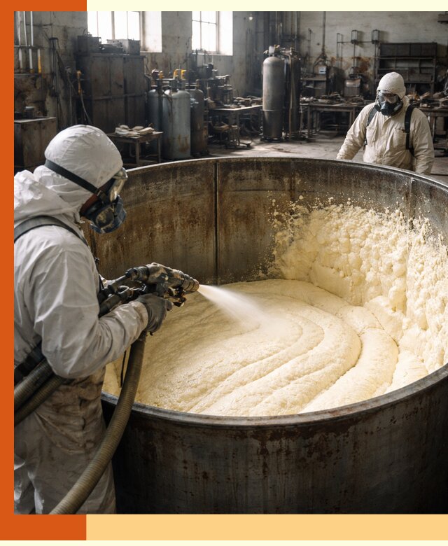 Заливка ппу в емкости с полной изоляцией и герметизацией в Выборге