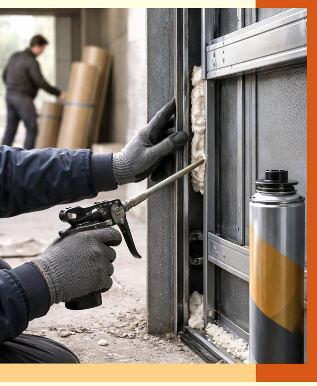 Заполнение пустот ворот в Выборге от 4599 руб. — заливка ППУ, утепление под ключ | ТепломастерВбр