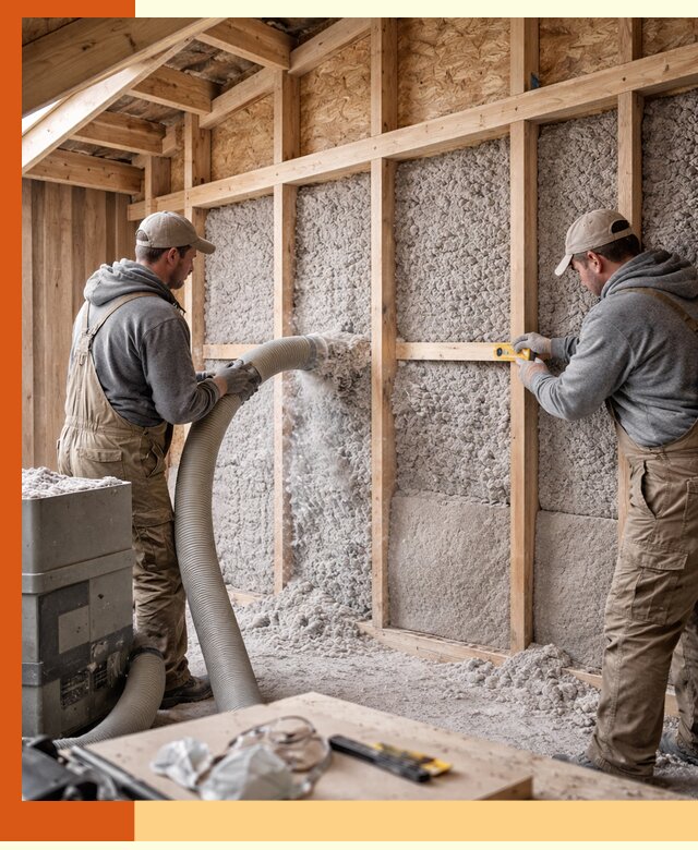 Утепление эковатой стен, потолков и перекрытий в Выборге