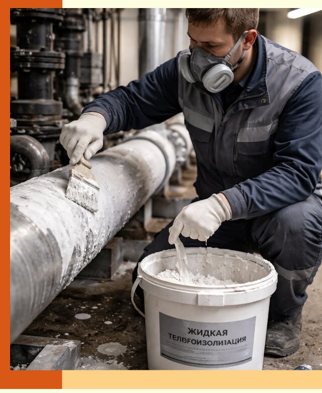 Утепление оборудования жидкой теплоизоляцией в Выборге