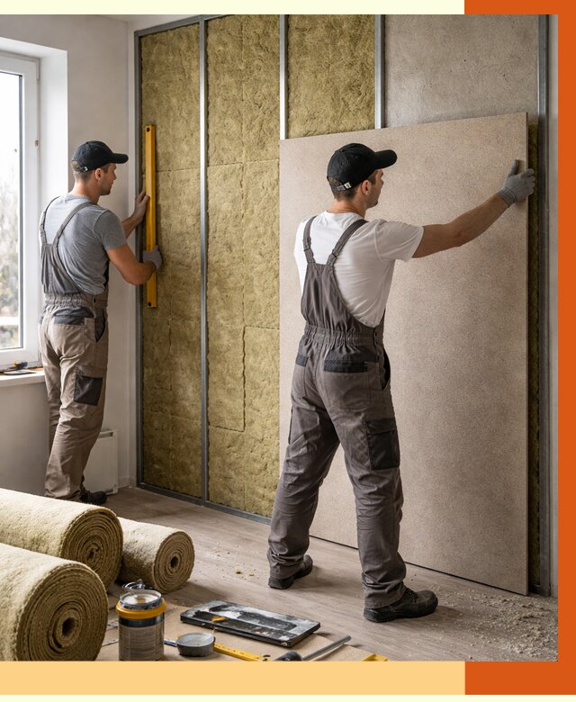 Шумоизоляция стен в Выборге от 4599 руб/м2 — звукоизоляция стен под ключ | ТепломастерВбр