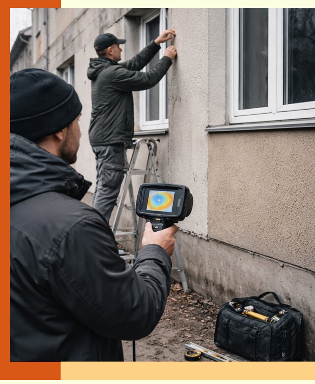 Тепловизионное обследование фасада в Выборге для выявления дефектов