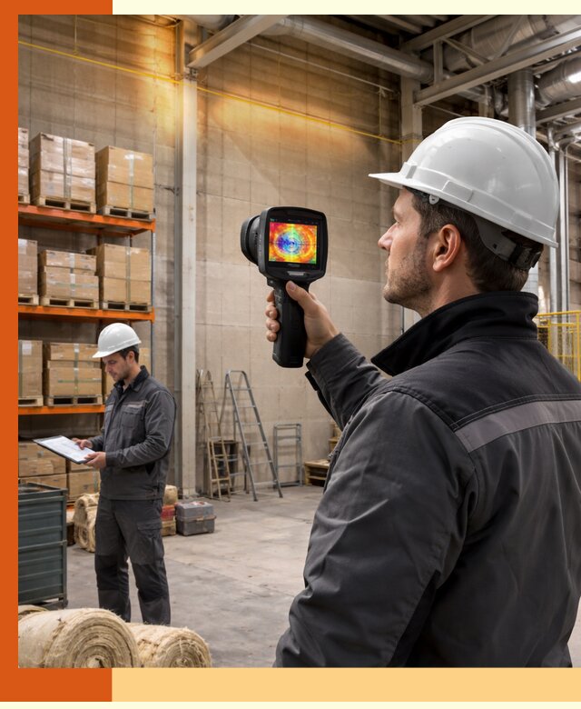 Тепловизионное обследование склада и выявление утечек в Выборге