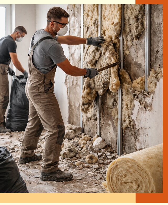 Демонтаж старого утеплителя в Выборге от 3577 руб. — работы под ключ | ТепломастерВбр