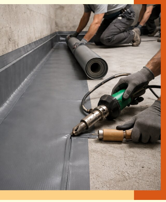 Монтаж гидроизоляционной мембраны в Выборге от 1017 руб/м2 | ТепломастерВбр