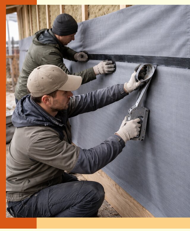 Монтаж ветроизоляции зданий и конструкций в Выборге